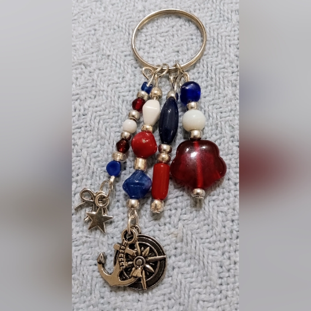 Red white and blue keychain